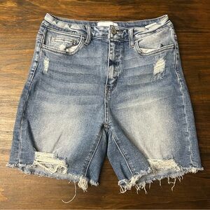 Vervet distressed light wash Bermuda shorts high rise stretchy medium